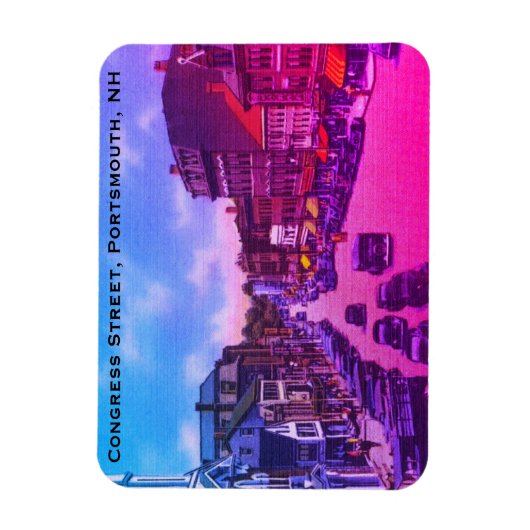 ヴィンテージコングレ通り,ポートマス, NH写真 マグネット (縦)