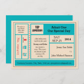 ヴィンテージコンサートチケット結婚式招待状 招待状 (正面/裏面)