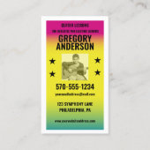 ヴィンテージコンサートポスターミュージシャン、音楽先生 名刺 (正面)