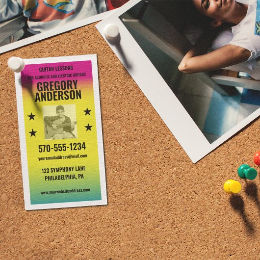 ヴィンテージコンサートポスターミュージシャン、音楽先生 名刺