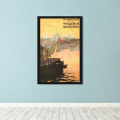 ヴィンテージコンスタンチノープル旅行広告 キャンバスプリント (インサイチュ (ウッドフロア))