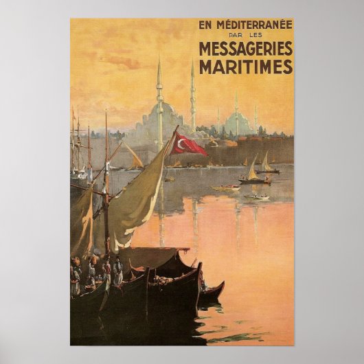 ヴィンテージコンスタンチノープル旅行広告 ポスター (正面)