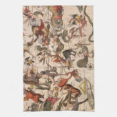 ヴィンテージコンステレーションスターマップバイバックアとブローン キッチンタオル (縦)