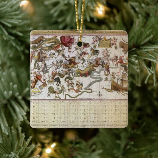 ヴィンテージコンステレーションスターマップバイバックアとブローン セラミックオーナメント (ツリー)