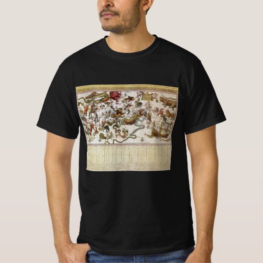 ヴィンテージコンステレーションスターマップバイバックアとブローン Tシャツ (正面)