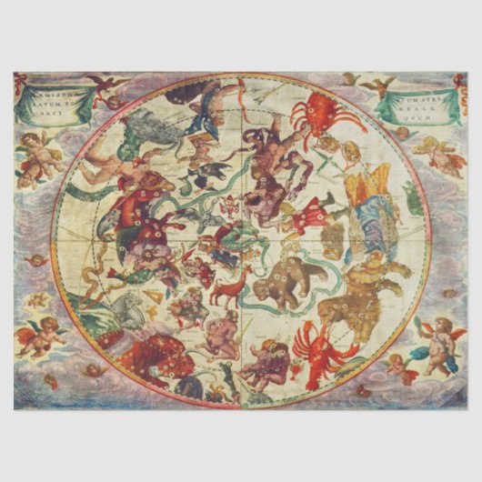 ヴィンテージコンステレーション組織またはデコページ紙 薄葉紙 (正面)