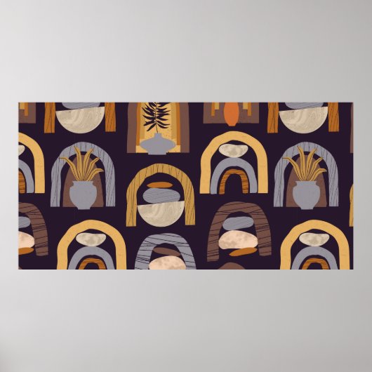 ヴィンテージコンテンポラリーシームレスパターン ポスター (正面)