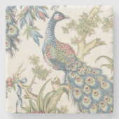 ヴィンテージコンテンポラリーピーコックベージュコースター ストーンコースター (正面)