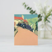 ヴィンテージコンバーチブルカーの国内出張 ポストカード (スタンド正面)