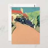 ヴィンテージコンバーチブルカーの国内出張 ポストカード (正面/裏面)