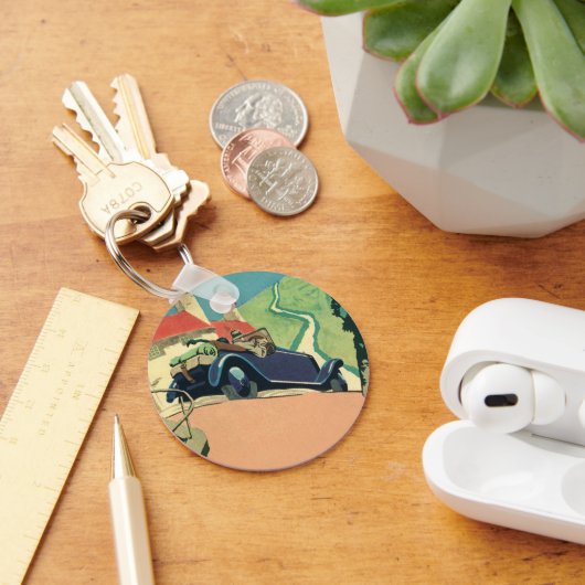 ヴィンテージコンバーチブルカーロードトリップ キーホルダー (デスク)