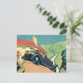 ヴィンテージコンバーチブルカーロードトリップ ポストカード (スタンド正面)