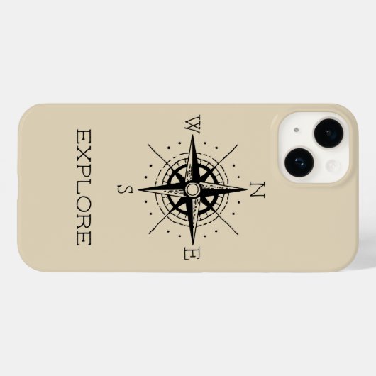 ヴィンテージコンパスのトラベルをテーマに探索 Case-Mate iPhoneケース (裏面 (横))