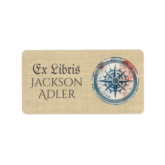 ヴィンテージコンパススターエックスリリス蔵書票 ラベル (正面)