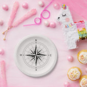 ヴィンテージコンパスバラ  ペーパープレート (パーティー)