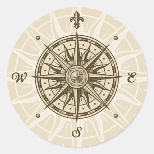 ヴィンテージコンパスバラ ラウンドシール (正面)