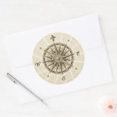 ヴィンテージコンパスバラ ラウンドシール (封筒)