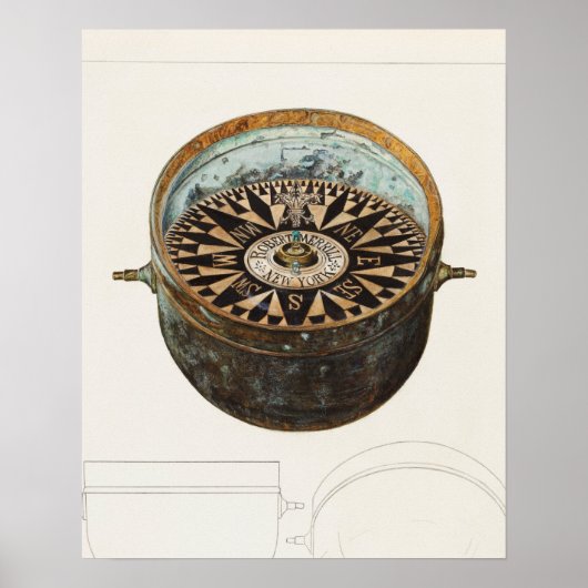 ヴィンテージコンパスポスター ポスター (正面)