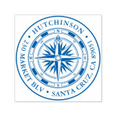 ヴィンテージコンパスラウンド航海の差出人住所 セルフインキングスタンプ (デザイン)