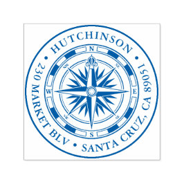 ヴィンテージコンパスラウンド航海の差出人住所 セルフインキングスタンプ