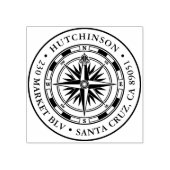 ヴィンテージコンパスラウンド航海の差出人住所 ラバースタンプ (インプリント)