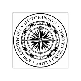 ヴィンテージコンパスラウンド航海の差出人住所 ラバースタンプ