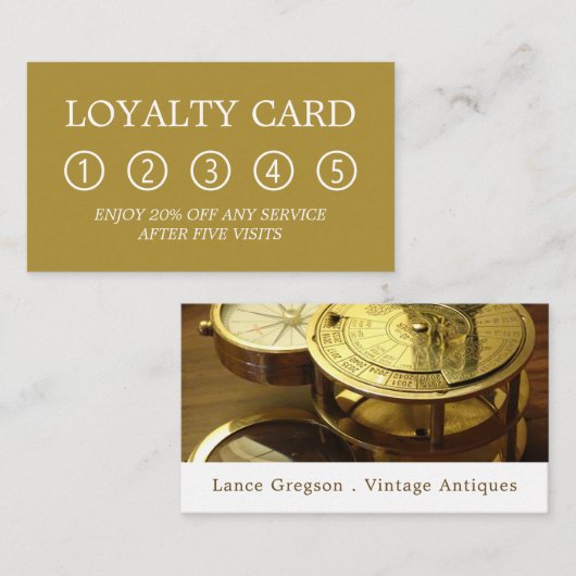 ヴィンテージコンパス、アンティークディーラービジネス ロイヤリティカード (正面/裏面)