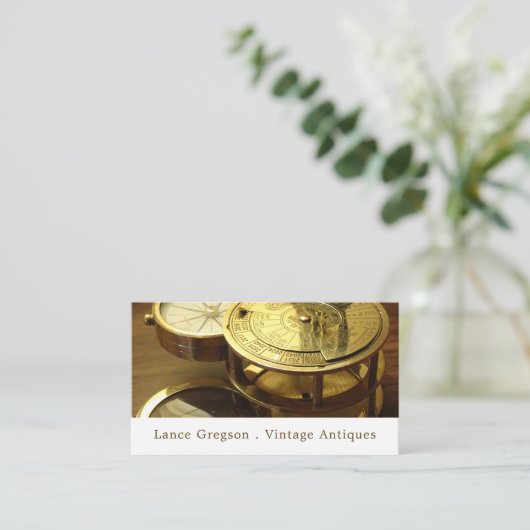 ヴィンテージコンパス、アンティークディーラー 名刺 (スタンド正面)