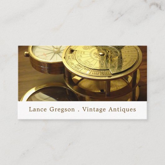 ヴィンテージコンパス、アンティークディーラー 名刺 (正面)