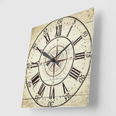 ヴィンテージコンパス スクエア壁時計 (傾斜)