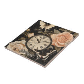 ヴィンテージコンパス&バタフライ素朴-紙(5) タイル (側面)