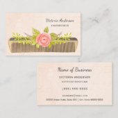 ヴィンテージコーエレガントムとバラを備えた整髪器 名刺 (正面/裏面)