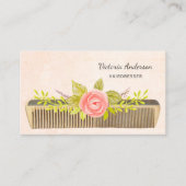 ヴィンテージコーエレガントムとバラを備えた整髪器 名刺 (正面)