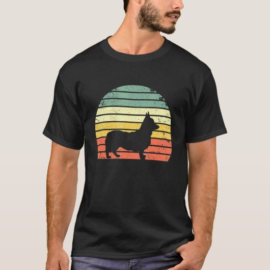 ヴィンテージコーギー レトロドッグTシャツ Tシャツ (正面)