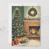 ヴィンテージコージークリスマスリビングルーム飾ツリー シーズンカード (正面)