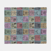 ヴィンテージコージーフランスのブルドッグ毛布ギフト フリースブランケット (正面(横))