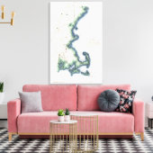 ヴィンテージコーストオブニューイングランドケープコッドの地図 キャンバスプリント (インサイチュ (リビング))