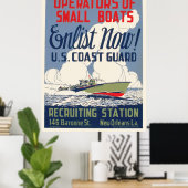 ヴィンテージコーストガードエンリスト今すぐボートWPAポスター ポスター (ホームオフィス)