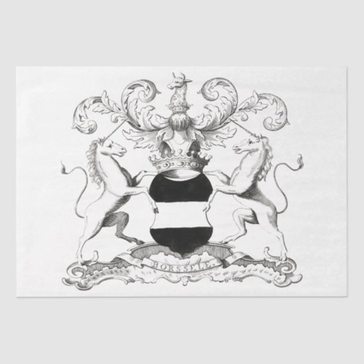 ヴィンテージコートオブアームズUnicorn Ephemera Decopage 薄葉紙 (正面)