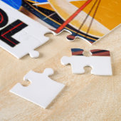 ヴィンテージコートダジュールトラベルイラストレーション ジグソーパズル (側面)