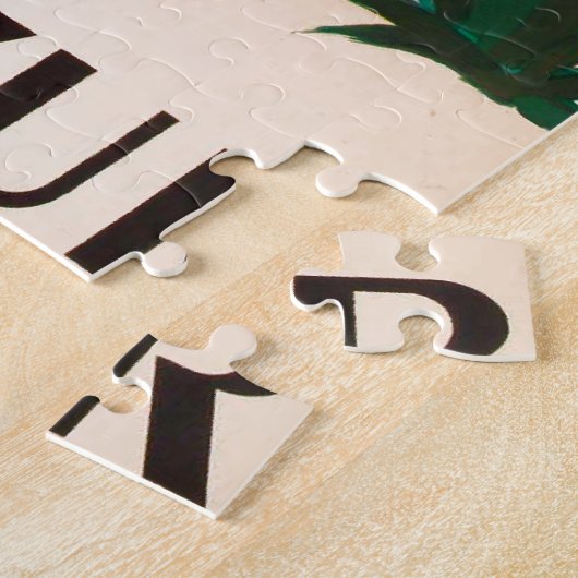 ヴィンテージコートダジュールビーチガールイラストレーション ジグソーパズル (側面)