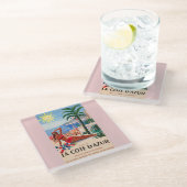 ヴィンテージコートダジュールビーチガール ガラスコースター (アングル)