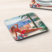 ヴィンテージコートダジュールビーチガール コースター (左側)