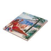 ヴィンテージコートダジュールビーチガール タイル (側面)