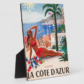 ヴィンテージコートダジュールビーチガール フォトプラーク (側面)