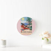 ヴィンテージコートダジュールビーチガール ラウンド壁時計 (ホーム)