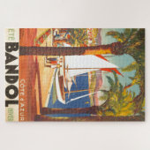 ヴィンテージコートダジュールフランスのオールドトラベルアート ジグソーパズル (横)