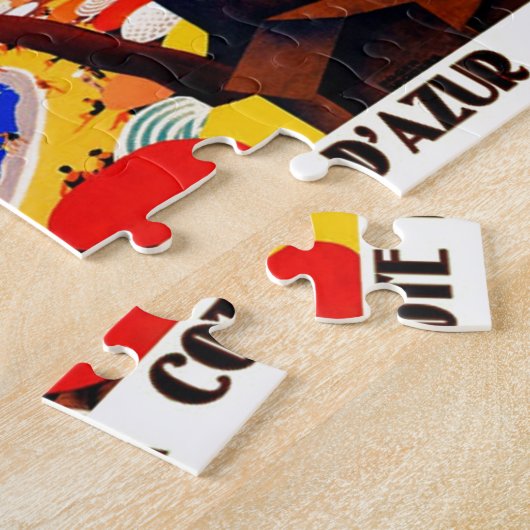 ヴィンテージコートダジュールフランスのトラベル絵画アート ジグソーパズル (側面)