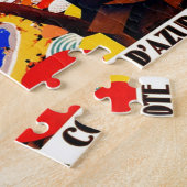 ヴィンテージコートダジュールフランスの旅行イラストレーションアート ジグソーパズル (側面)