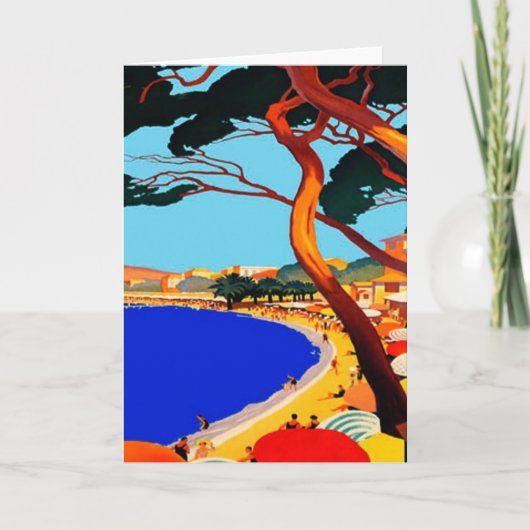 ヴィンテージコートダジュールフランスの旅行グリーティングカード カード (正面)